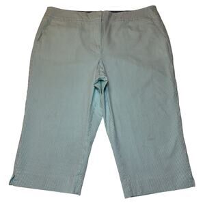 Talbots Green Striped Cropped Pants